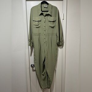 ASOS Designs - Lightweight Utility Jumpsuit (green) Size 12